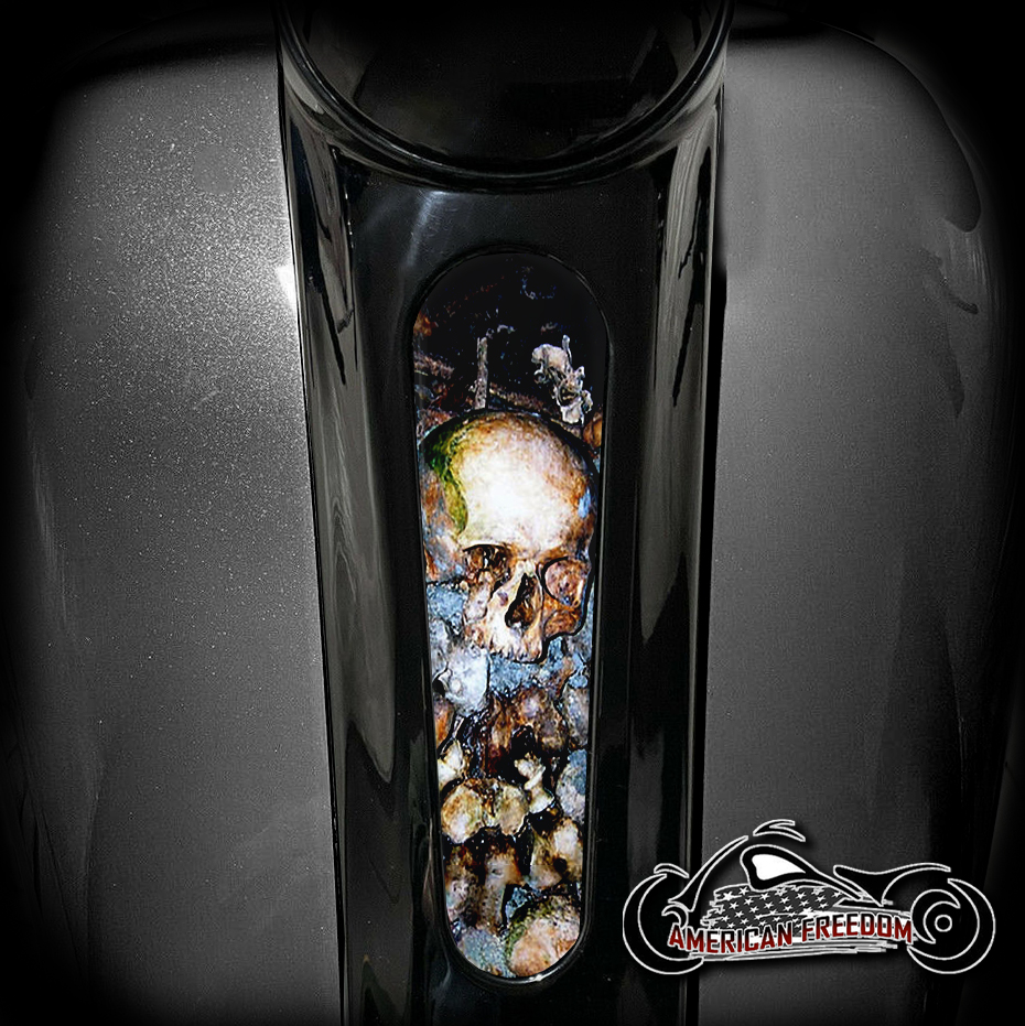 Harley 8 Inch Dash Insert - Catacomb Skulls